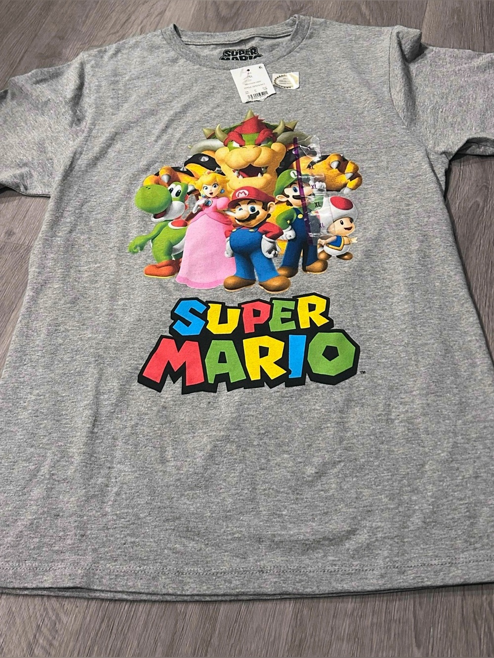 Super Mario Nintendo T Shirt XL Heather Gray Licensed Character Tee